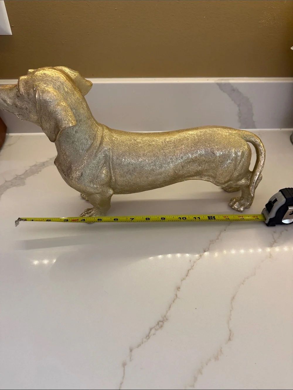 Gold Dachshund Figurine Home Accent